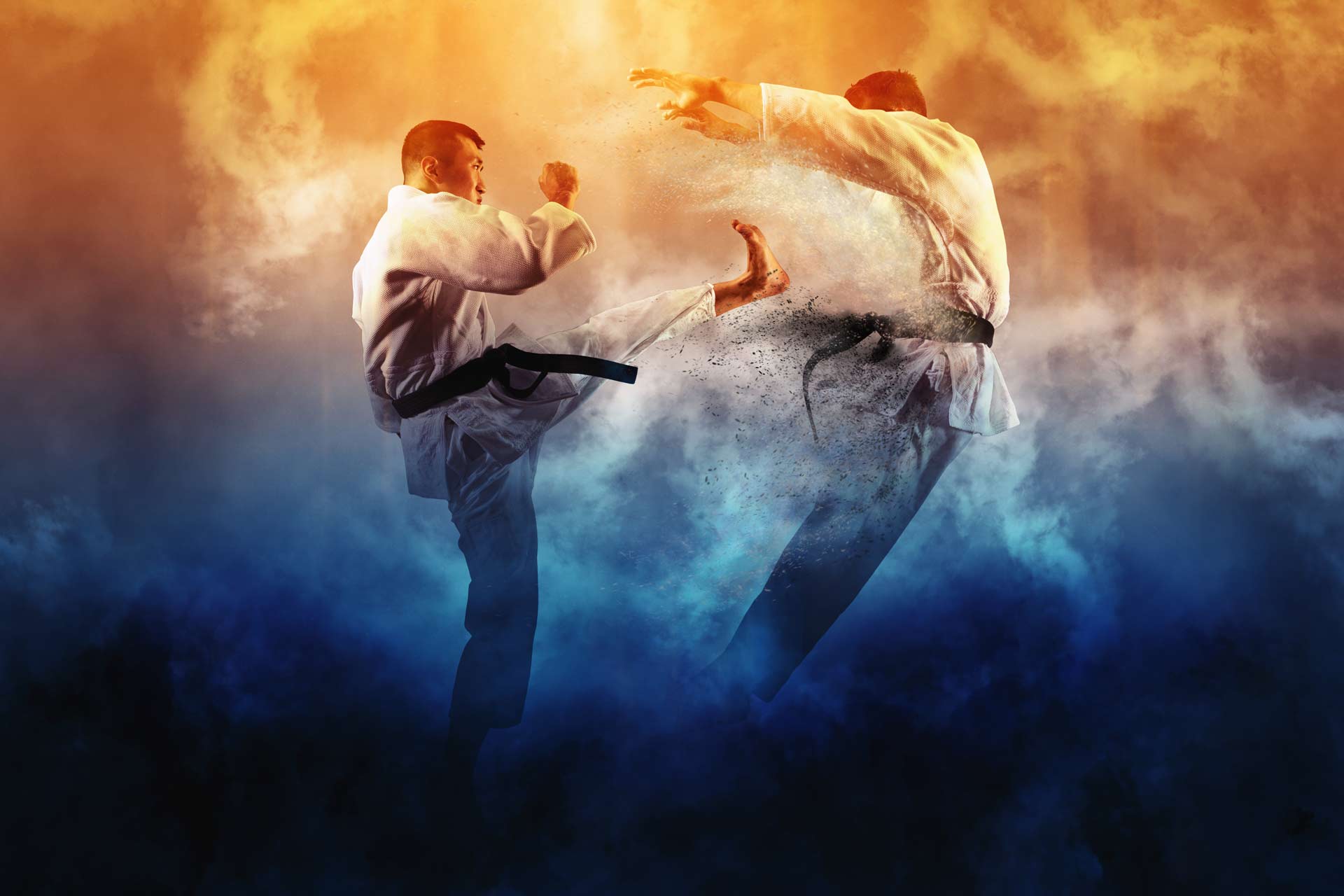two men performing martial arts